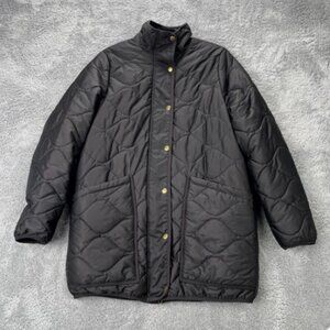 Quince Featherless Quilted Long Puffer Jacket in Black, Medium
